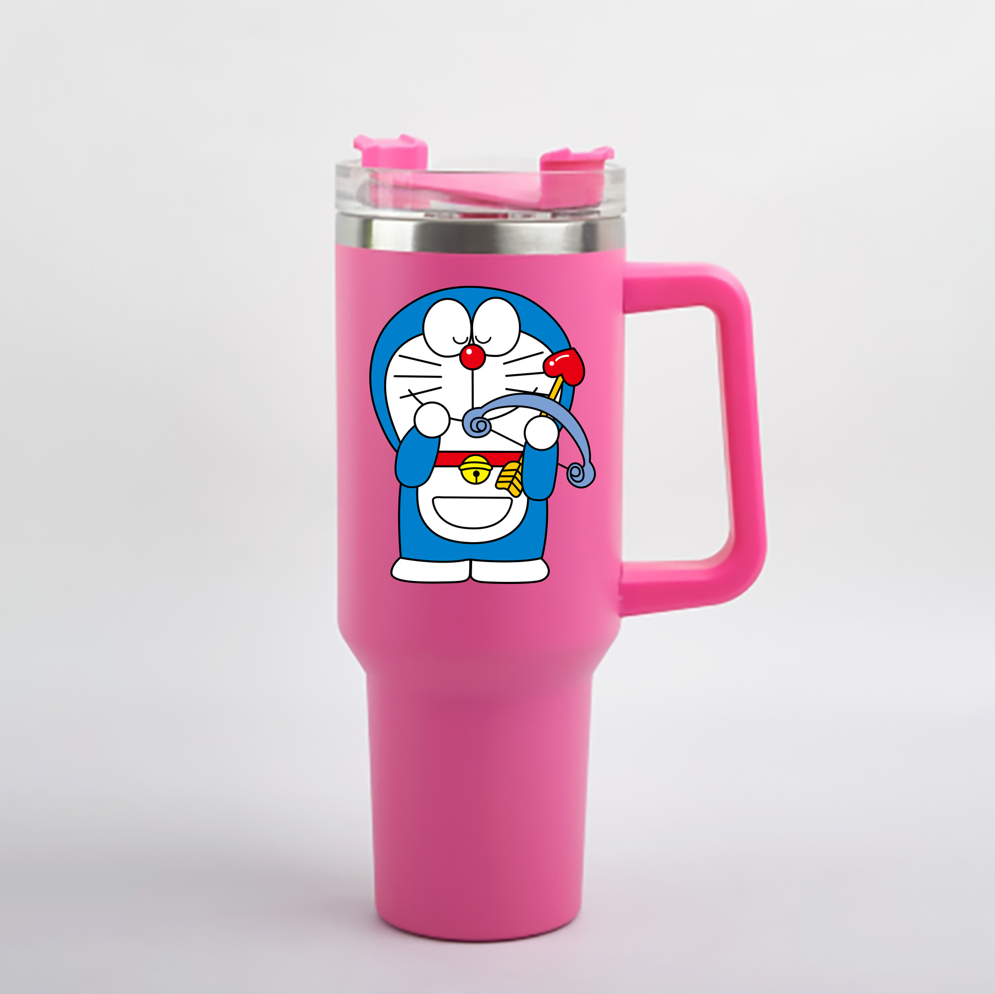 （画像用） ドラえもん Doraemon 1200mL車用タンブラー - クリスタルステッカー（プラスチックストロー付き）